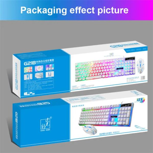 RGB Gaming Keyboard Gamer Keyboard and Mouse Kit Ergonomic Wired Mechanical Keyboard Mouse Combo 104 Key for Windows Pc Gamers