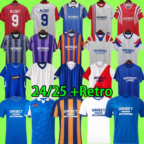 Retro Glasgow Rangers Soccer Jerseys HAGI DAVIS Sakala KENT TAVERNIER MORELOS 2024 2025 football shirts 82 83 84 85 86 87 88 89 90 92 94 95