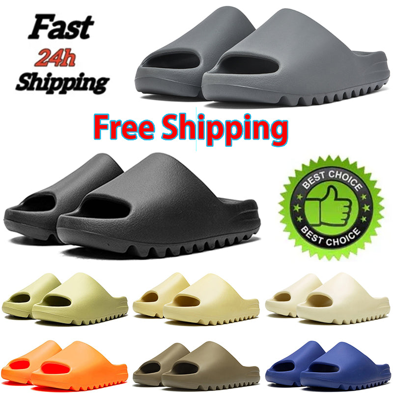 Free Shipping Designer Slippers Slides Men Women Sandals Slate Grey Flax Salt Dark Onyx Marine Granite Azure Ochre Glow Green Orange Womens Mens Sli