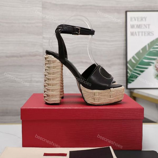 heels designer sandals Women high heels espadrille decoration pumps Thick Sole pumps Wedge Sandals Platform Shoes Espadrilles Dress Shoes To