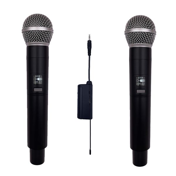 Wireless Universal Microphone Microphone Live Sound Card Amplifier Mixer Professional Handheld Dynamic Mic Karaoke System Micphone with Rece
