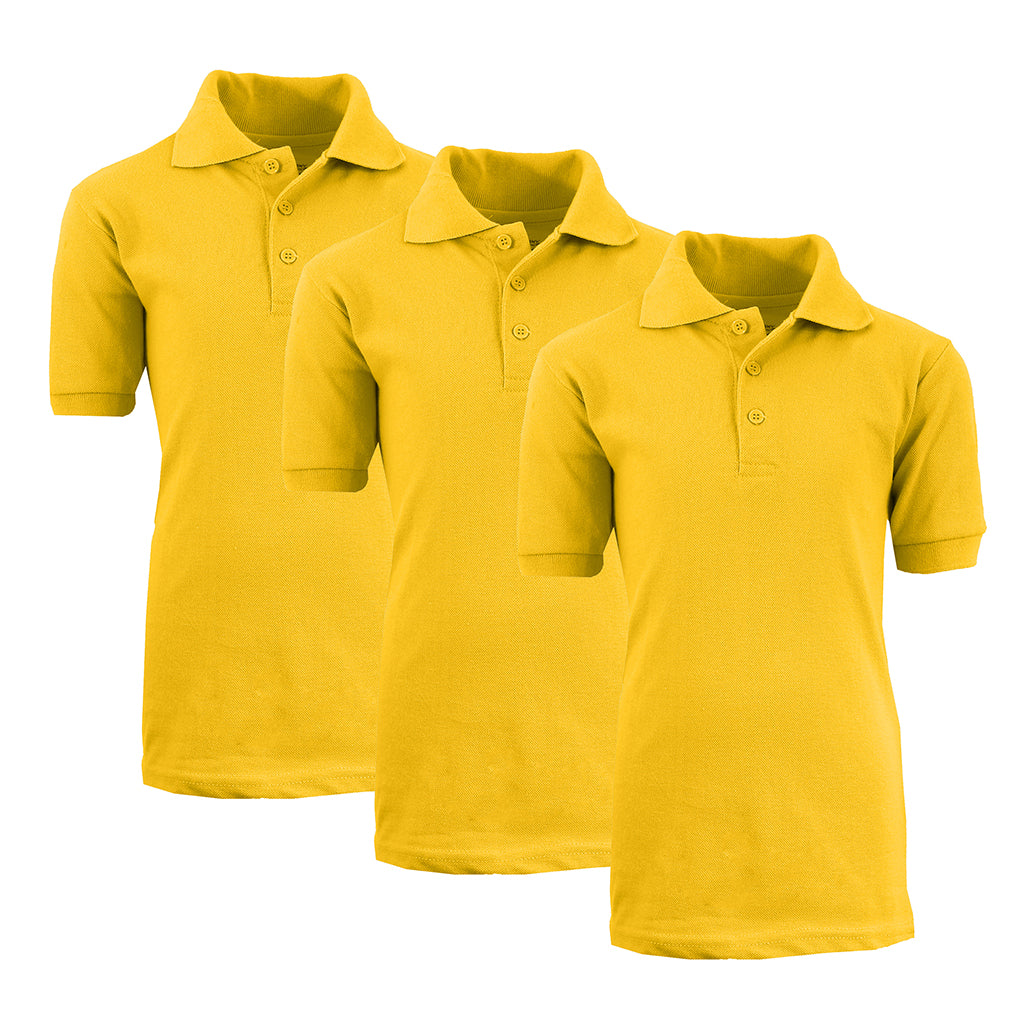 Boys' School Uniform Polo (3-Pack) - XBE-89-GD-GD-GD-10