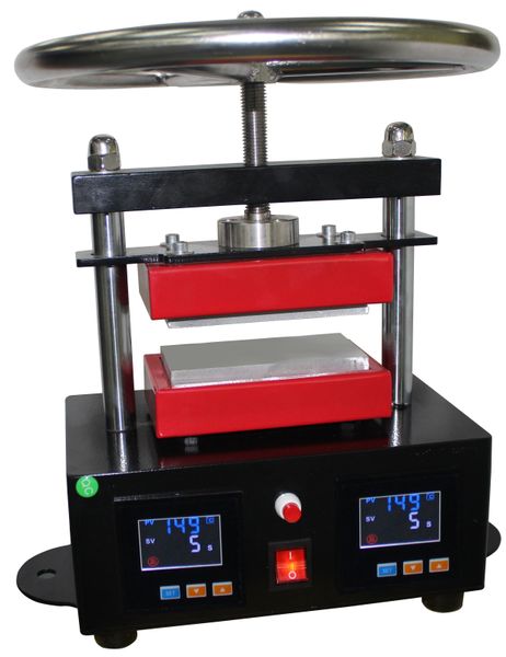 Manual Twist Heat Press Machine Powerful Pressure 2.4&quot;x4.7&quot; Inch Digital LCD Screen Dual Heating Plates