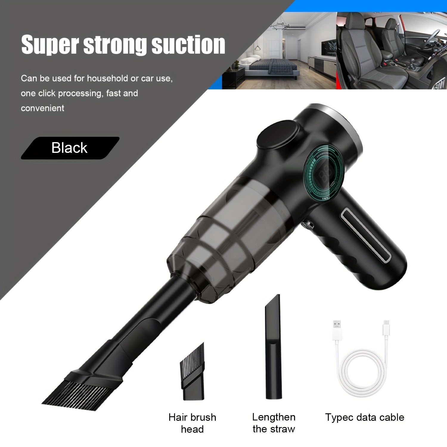 TEMU Portable Wireless Handheld Vacuum Cleaner, Suction Wireless Vacuum Cleaner, Rechargeable Strong Vacuum Suction, Suitable For Cars-offices-homes