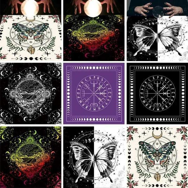 Table Cloth 50-60-75cm Square Shape Pendulum Divination Altar Tablecloth Board Game Card Pad Runes Table Cloth Metaphysical Board Game Mat z