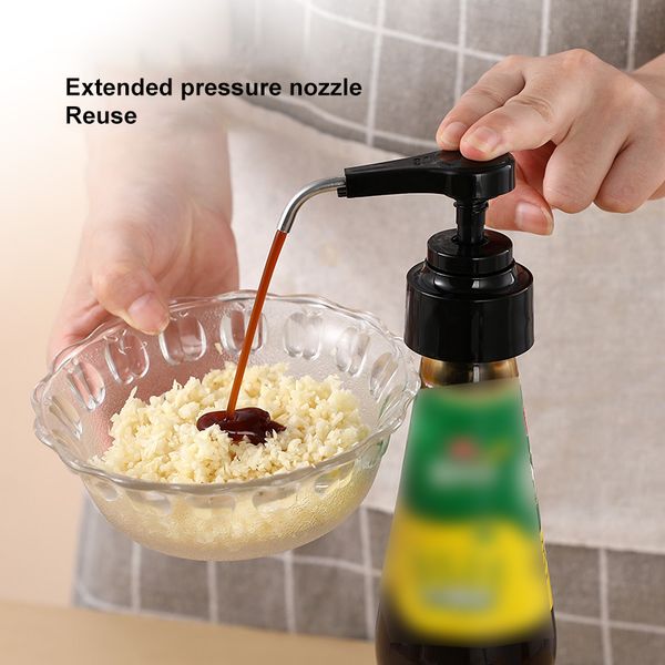 Syrup Ketchup Vinegar Olive Oil Bottle Head Pressure Nozzle Household Oyster Sauce Push-type Pump Kitchen Accessories
