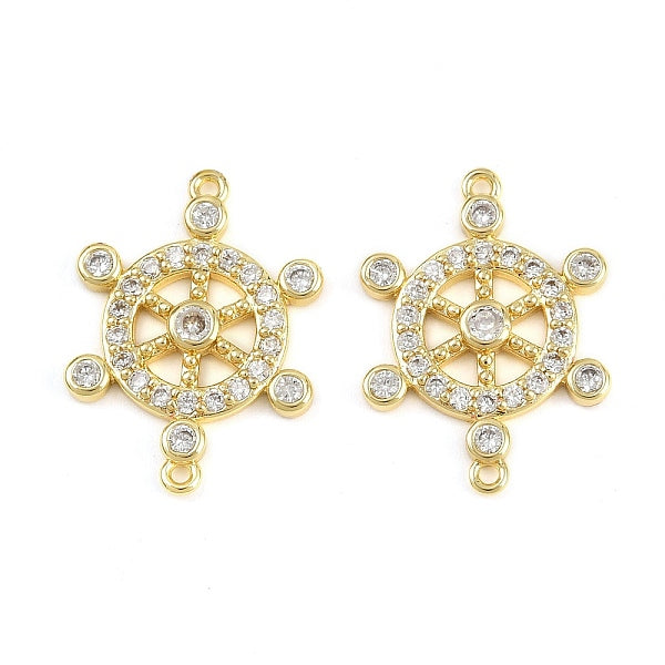 Messing Pavé klare Zirkonia Helm Verbinder Charms