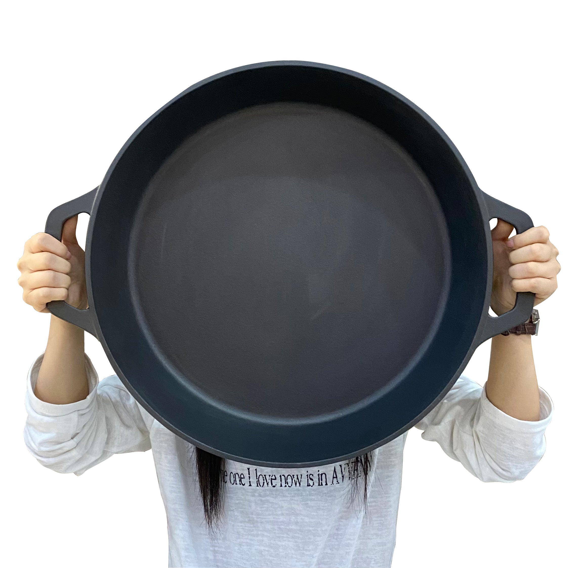 TEMU 1pcs Cast Iron Griddle 17inch For Pizza, Bbq, Pancakes - Compatible With All Stovetops, Ideal For Home Kitchen And Outdoor Cooking, Easy To