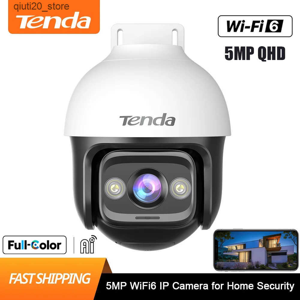 IP Cameras Tenda RH7L WCA 5MP Ultra HD Outdoor Wireless Wifi6 IP Camera Microphone-Audio AI Human Detection Tracking 360 FOV 30 Foot Night Vision IP