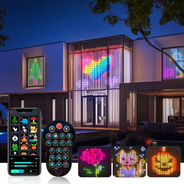 Christmas Decorations Smart Window Curtain String Lights Color Changing Fairy AppControlled LED RGB 231019