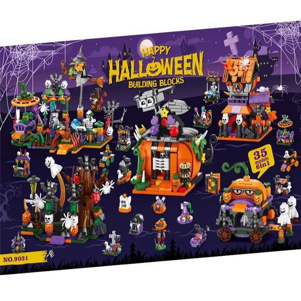 Blocks Blocks 31pcs Creative Elves Pumpkin Lantern Candys Mini Ornament Building Blocks Bricks Toys H241111 Y250117DYAB