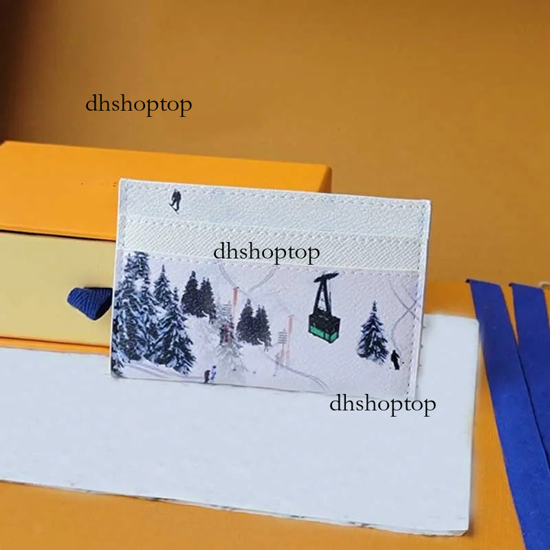 men card holders designer wallet women credit cardholder top mirror quality key holder green white canvas small pocket organizer m14864 14883