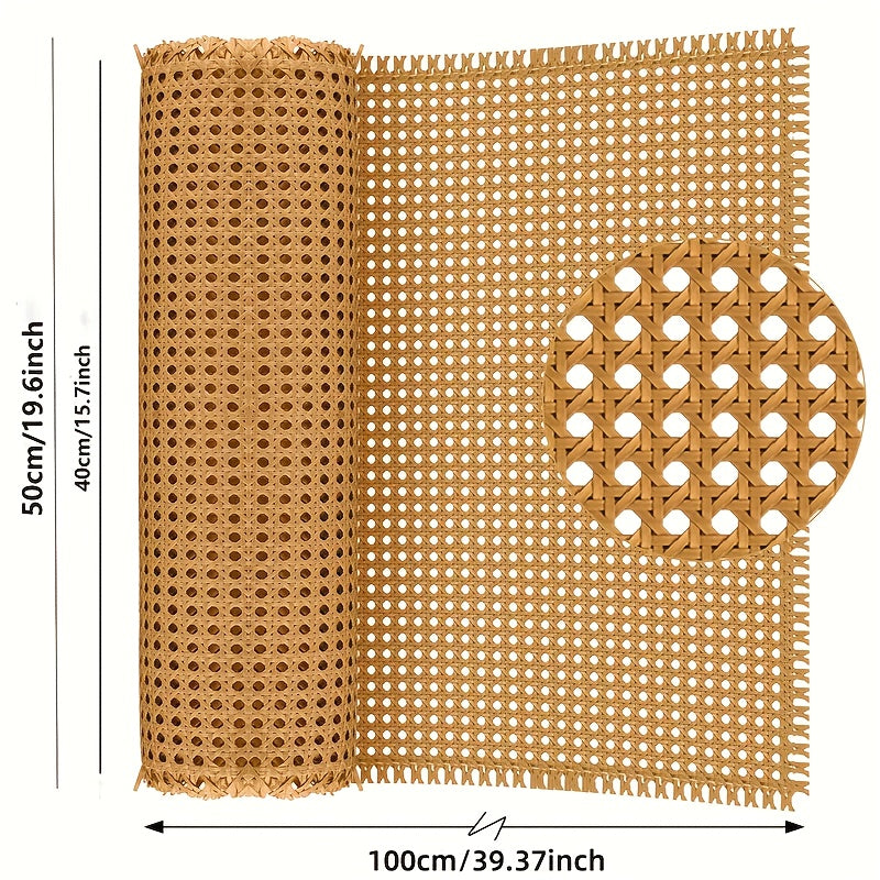 TEMU 1pc Versatile Natural Rattan Screen - Octagonal & Hexagonal Woven Material For Diy Furniture, Chairs, Cabinets & Ceilings - Durable Handcrafted