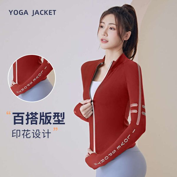 Spring Outdoor Running Fitness Zipper Tight Collar Long Sleeve Top Yoga Coat Fitness Clothing Women Yoga Jackets for Women Full Zip
