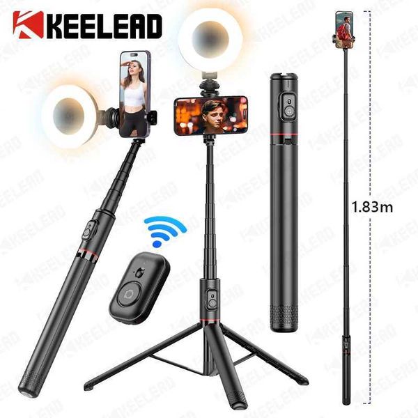 Portable 72 Inch Selfie Stick Tripod with Wireless Remote Cold ShoeStand for iPhone Mobile Phone Tiktok Live Streaming Y240813