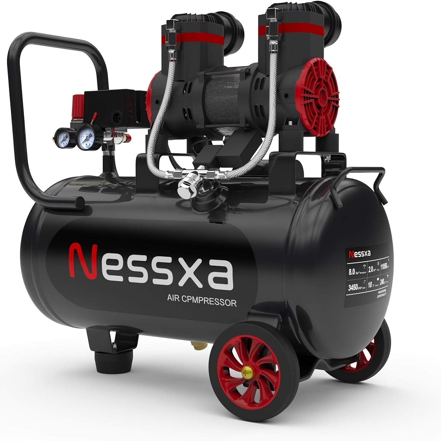 TEMU 10 Gallon Air Compressor With 2 Quick Couplers, 2hp 8, 76 Cfm@ 115psi Oil-free Air Compressor Tank, 110v-60hz, 70db Air Compressor For Car