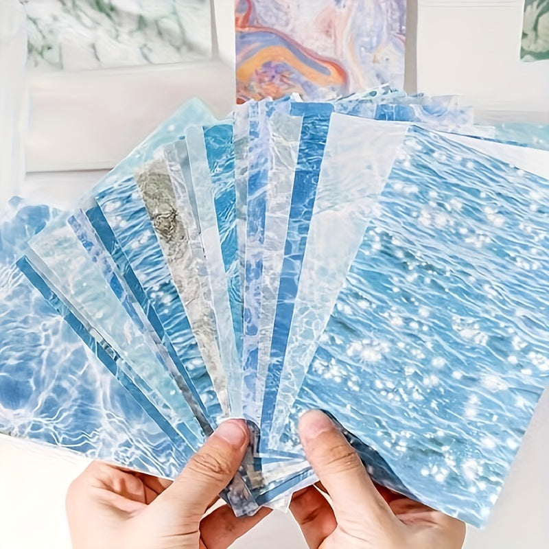 TEMU Of Water Ripple Paper For Scrapbooking, Journaling, And Diy Crafts - Fantasy-themed Collage Materials.