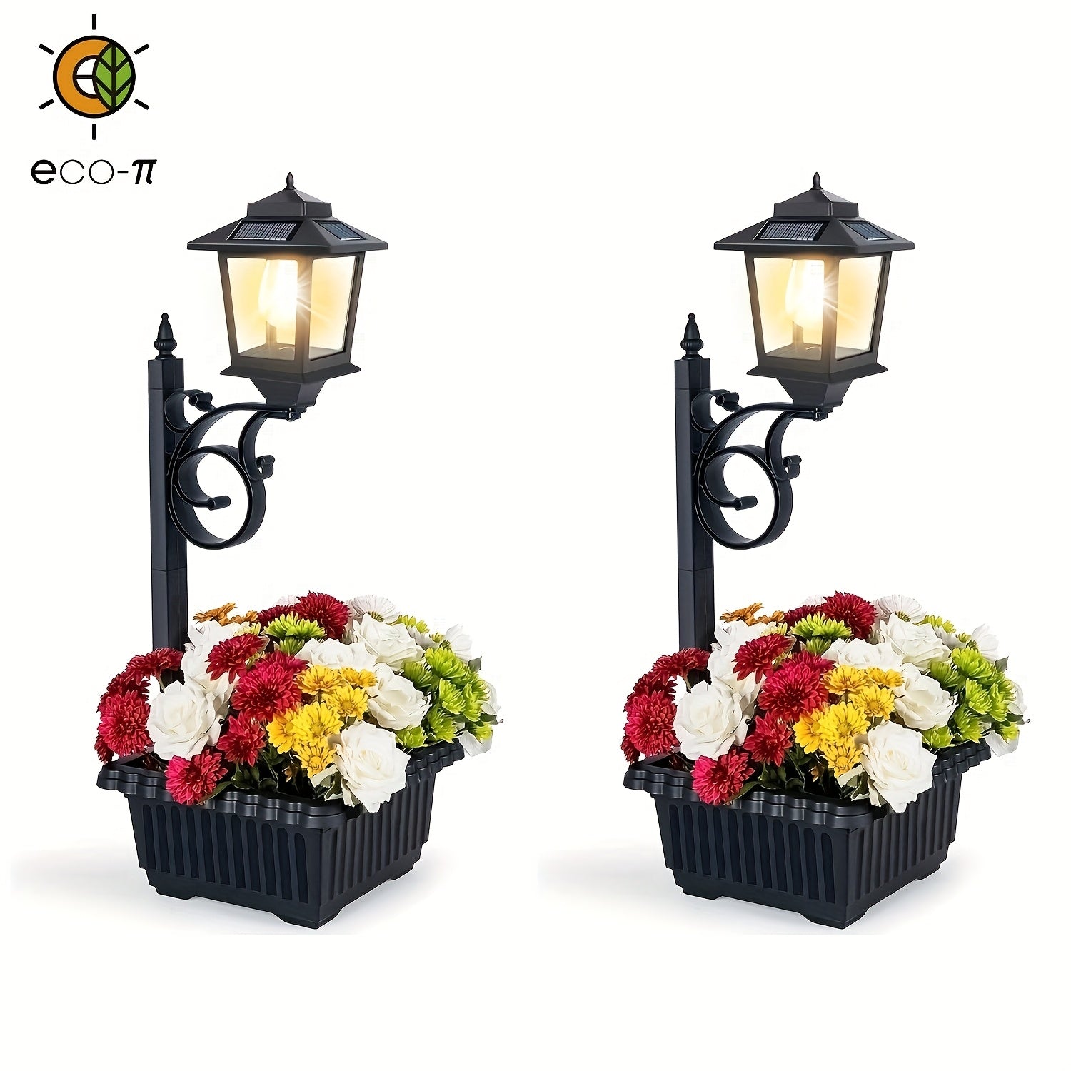TEMU Multi Function 2pcs Solar Light Set, For Easter Wedding Decorations, Includes Post, , Planter And Wall Hardware, Outdoor Light For Decks, ,
