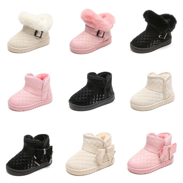 Winter Girls Snow Boots Toddler Children Outdoor Boots Warm Plush Rhinestone Bow Princess Shoes Littlesprouts Windproof Waterproof Baby Kids
