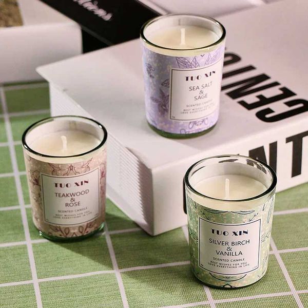 DIY handmade scented candles soy wax candle jars smoke-free romantic scented candles wedding gifts candle decorations X241004