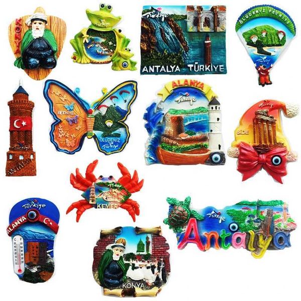 Turkey Alanya Travel Fridge Magnets Kemer Antalya Souvenir Resin Fridge Sticker Magnetic Magnets for The Refrigerator DecorationM240808