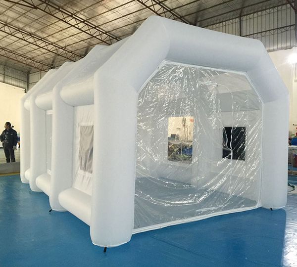 8x4x3mH (26x13.2x10ft) wholesale Free ship Portable white Inflatable Spray Booth Tents Car Parking Tent Truck bus paint painting Workstation