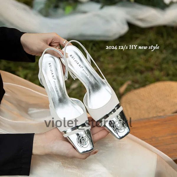 Baotou Sandals For Women Wearing Square Toe, Thick Heel, Small Fragrant High Heels Db2