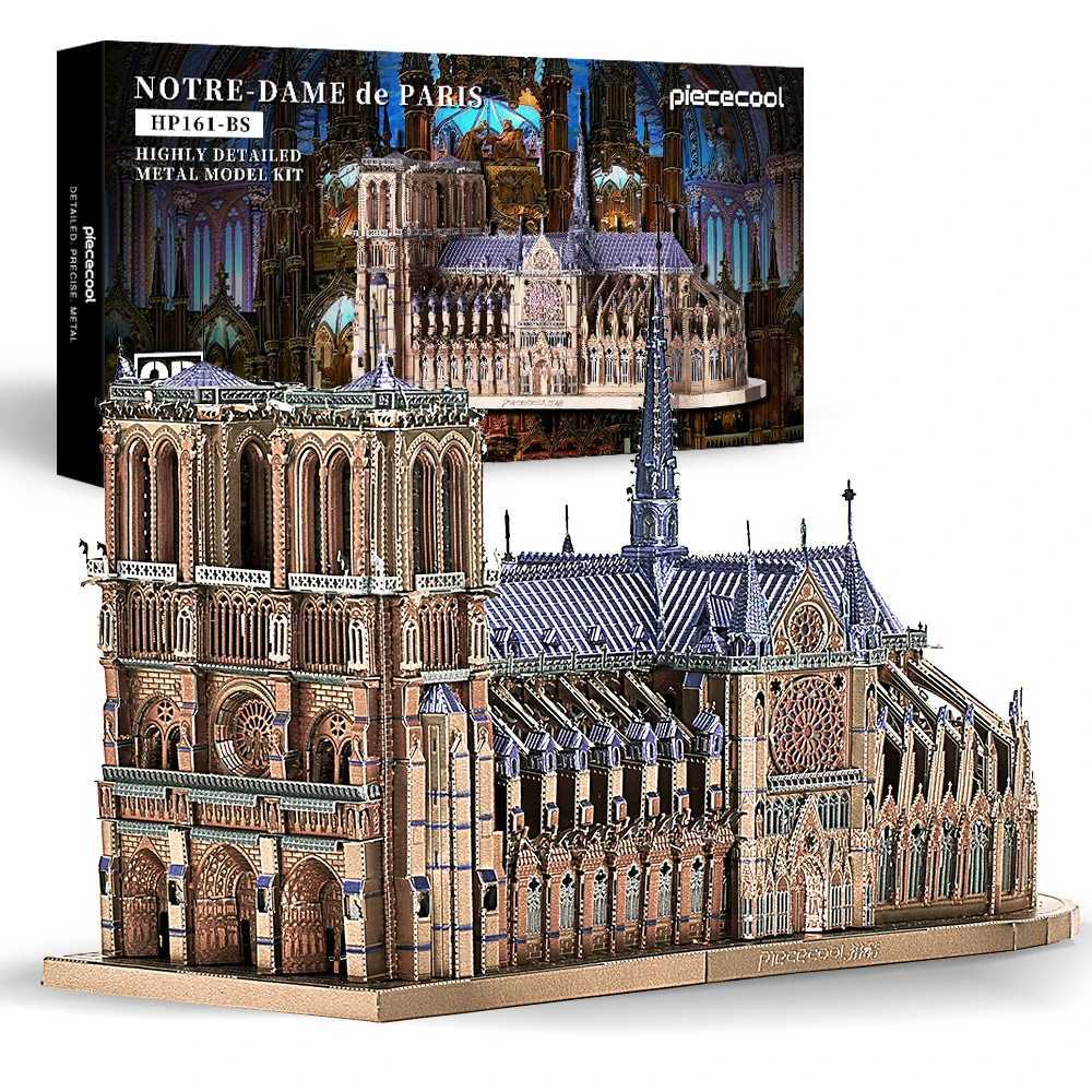 brand 3D metal puzzle DIY model building kit for Notre Dame Cathedral in Paris adult birthday gift toy X241122