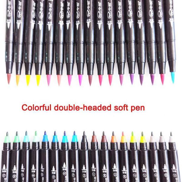 Watercolor Brush Pens 36 Colors Set Artist Sketch Marker Pens Water Based Double Head Watercolor Soft Brush Pen for Graphic Drawing Manga Gr