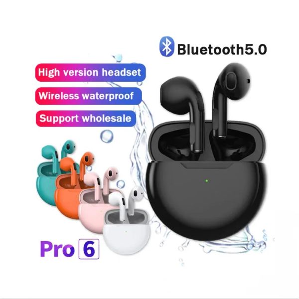 Original Air Pro 6 TWS Wireless Bluetooth Headset 5.3 Headphone Mini Earphone with Mic Charging Box for Xiaomi iPhone Earbuds