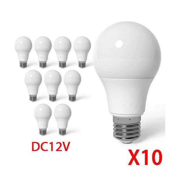 10pcs E27 LED bulbs DC 12V Lampada luz E27 lights 3W 6W 9W 12W 15W 18W spotlight LED bulbs for outdoor lighting AP 12V CL240826