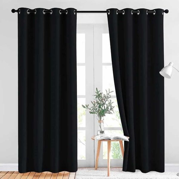 1PC 90% Blackout Curtain for Bedro Living Ro Window Screen Thermal Insated Grmet Panels Light Reducing Shade DrapesT250122