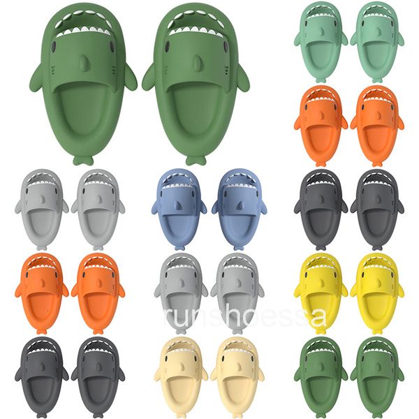 23 Mens Women Shark Summer Home Solid Color Couple Parents Outdoor Cool Indoor Household Funny Slippers GAI