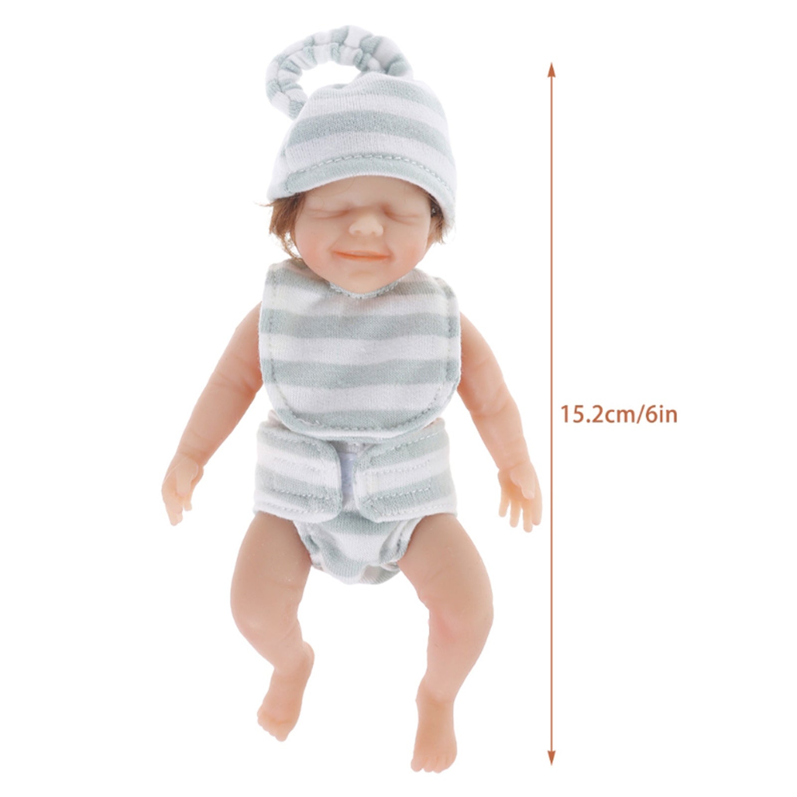 6-inch full-body silicone realistic rebirth doll, soft and stretchable baby doll, children&#039;s festival toy, gift Z250818