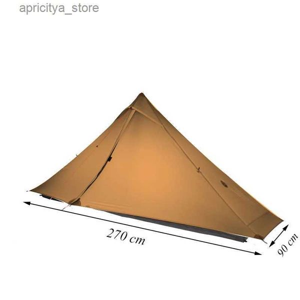 Tents and Shelters 2021 new version FLAMES CREED Lanshan 1 Pro Tent 3-4 Season 230 * 90 * 125cm 2 Side 20d Silnylon 1 Person Light Weight Ca