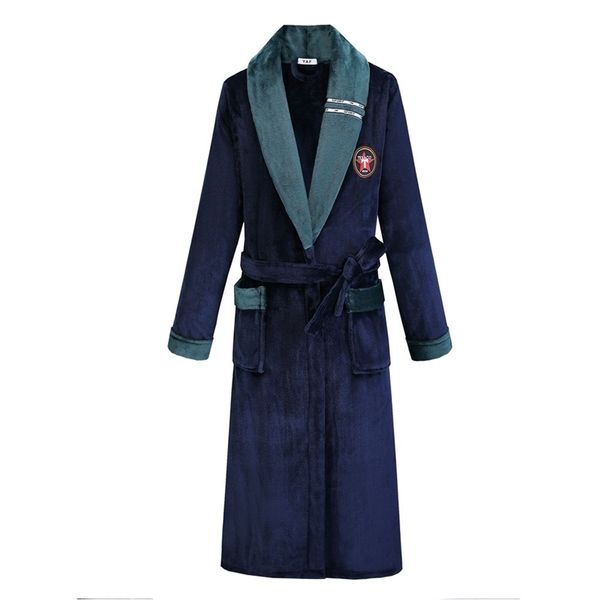 Mens Robes Autumn Winter Thicken Robe Men Kimono Bathrobe Gown Nightgown Warm Flannel Male Nightwear Intimate Lingerie Plus Size Homewear 22