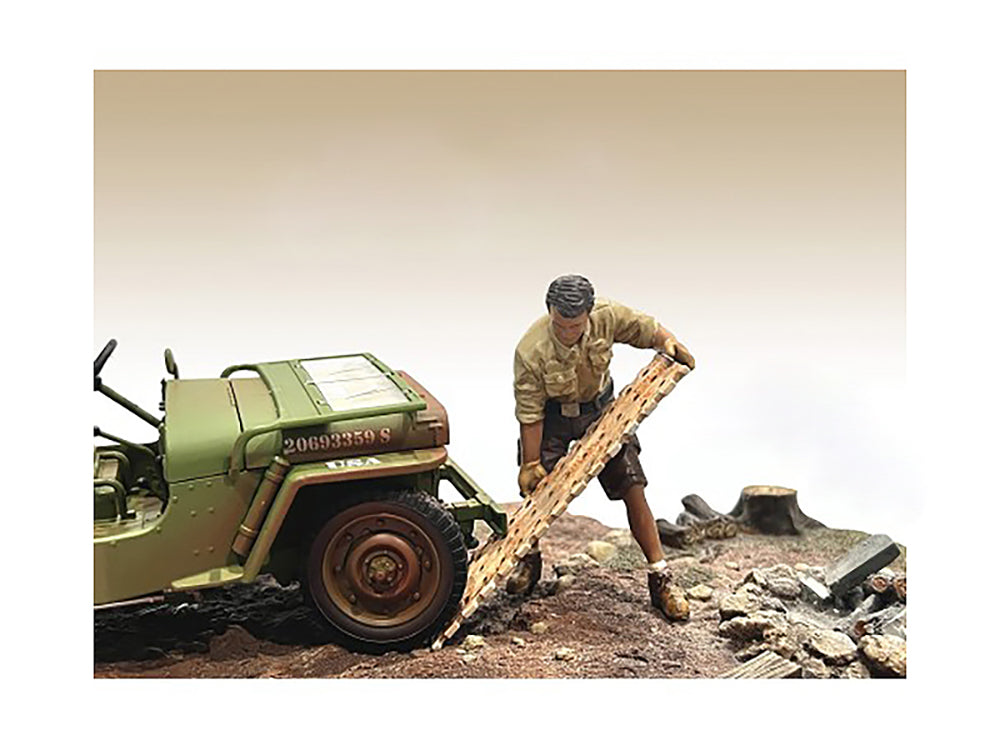 "4X4 Mechanic" Figure 8 with Board Accessory for 118 Scale Models by American Diorama