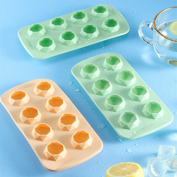 Ice Cream Tools 8 Holes Ice Maker Silicone Ice Tray Mold Creative DIY Round Diamond Ice Mold For Whiskey Cocktail Cold Drink Kitchen Accesso