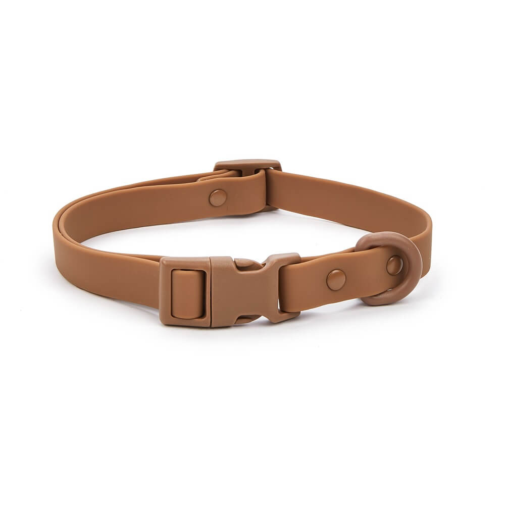 PVC Waterproof Durable Pet Accessories Adjustable Collar - Customizable Colors, Brown - M
