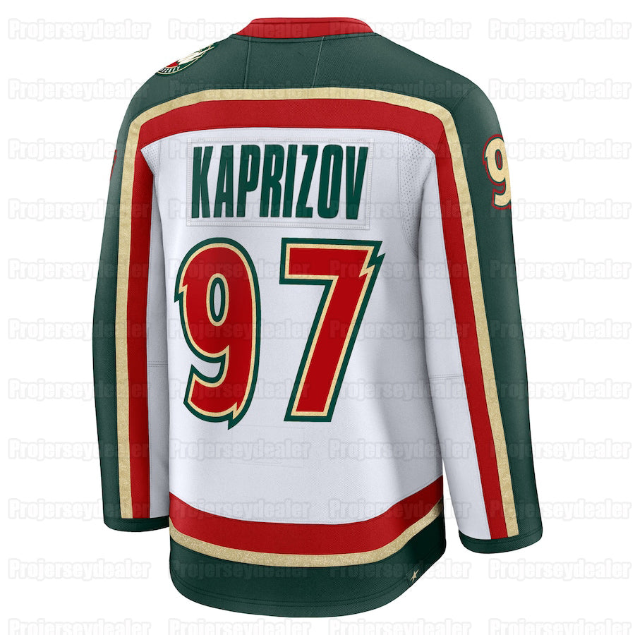 Custom 2025-26 Home Hockey Jerseys Kirill Kaprizov Marc-Andre Fleury Matt Boldy Marcus Foligno Marco Rossi Mats Zuccarello Brock Faber Vladimir Tara