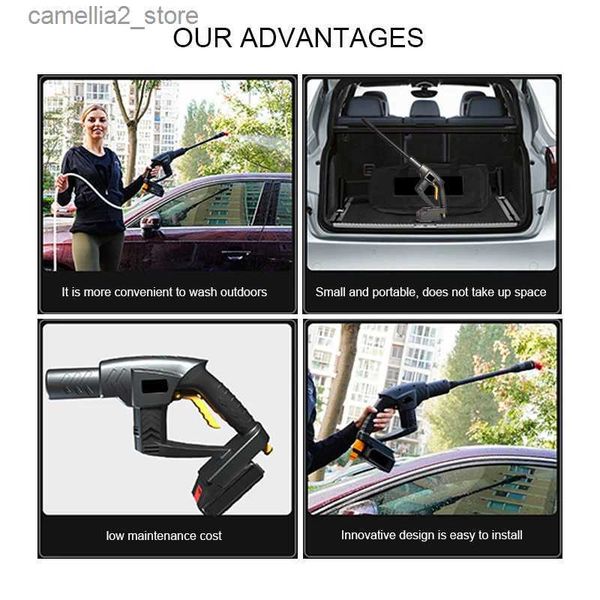 Wireless High Pressure Washer About 30min Endurance Chargeable Lithium Battery Portable Car Wash Water Gun Auto Cleaning Tools Q231017