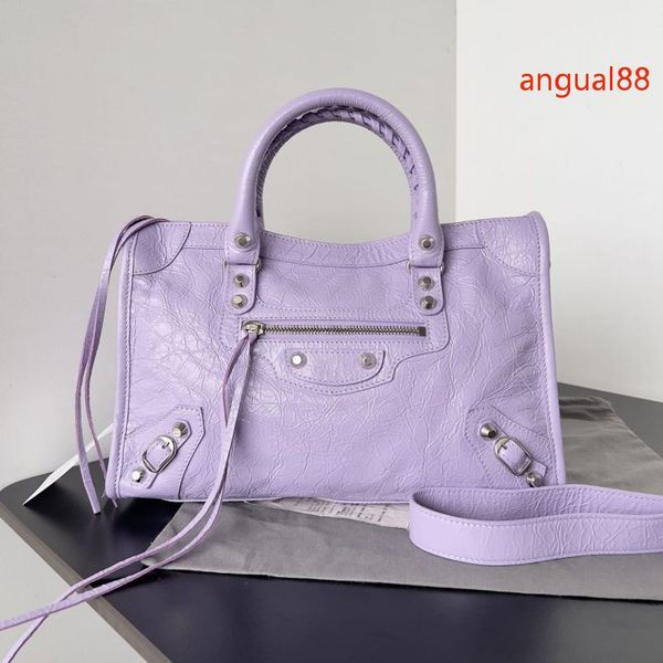 Women Le City Medium Bag Metallized In Silver Designer Bag Classic Motorcycle Bags Fashion Luxury Crossbody Bag Tote Bag Shiny Silver Hardwa