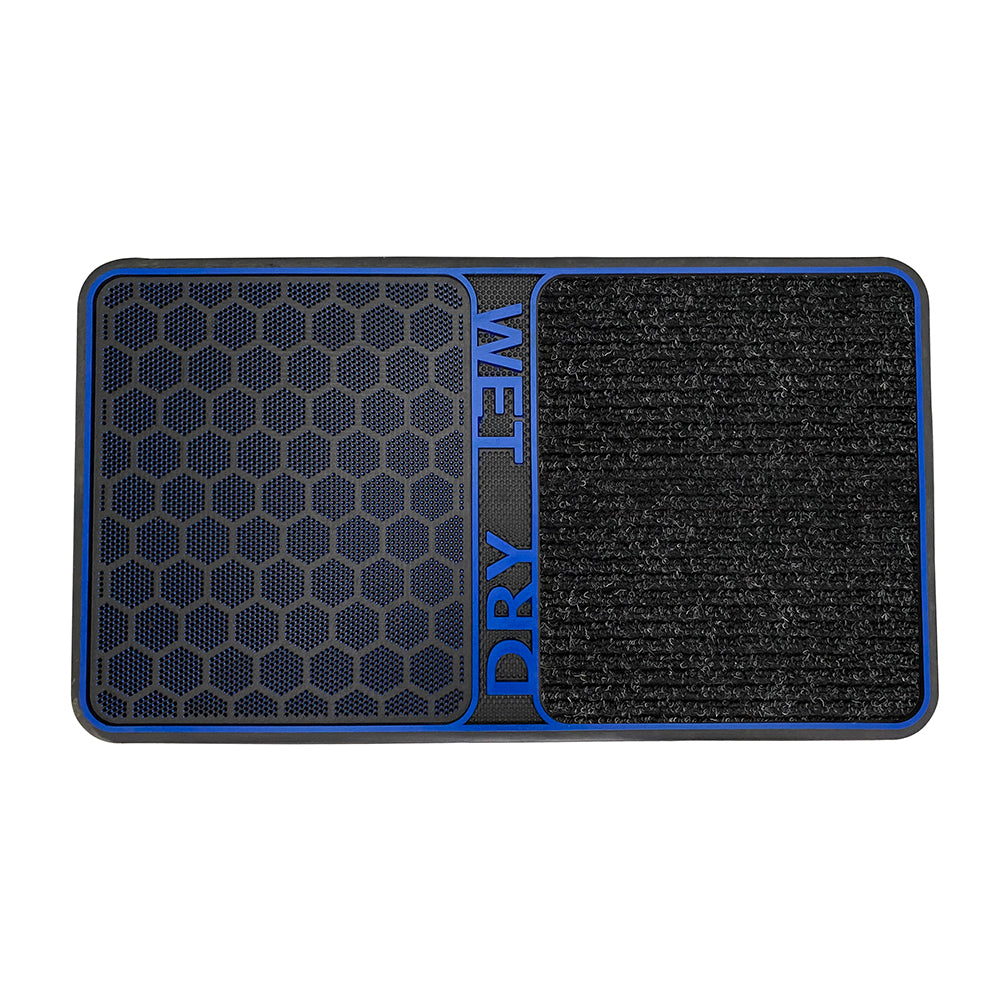 18" x 32" 2-in-1 Wet & Dry Shoe Cleaning Outdoor Floor Mats - Blue