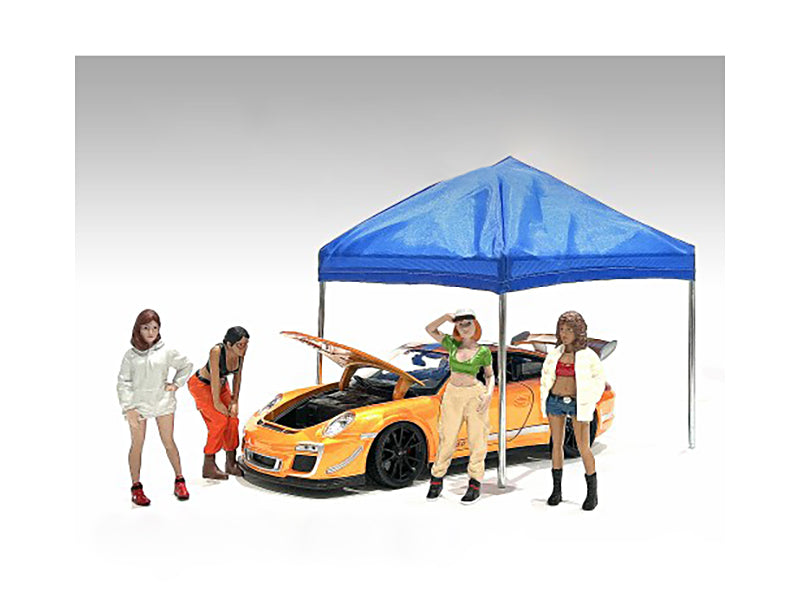 "Hip Hop Girls" 4 Piece Figure Set for 118 Scale Models by American Diorama