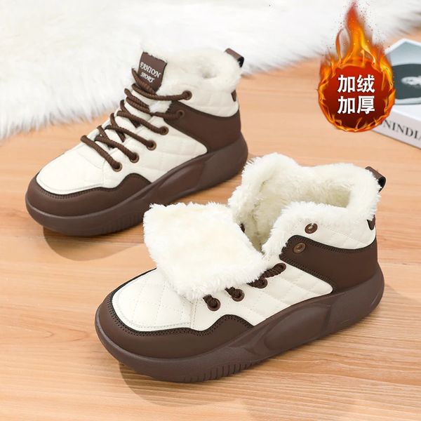 PARZIVAL Winter Womens Sports Shoes Warm Plush Vulcanized Shoes Womens Casual Sports Skateboarding Shoes Snow Shoes Cotton Shoes 241111