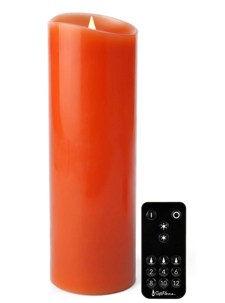 Christmas Decor Flameless LED Candles with Remote Control, 3&quot;x 9&quot;Battery Operated Pillar Real Wax with Timer for Christmas Decorations, Pu