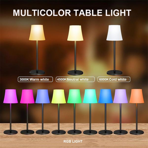 RGB Table Lamp Outdoor Waterproof White Warm white CCT USB Rechageable Indoor Desk Night Light