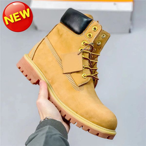 Designer martin boots Classic 6 inch premium waterproof boot Wheat Midnight Navy Cool Grey Camo Plush Triple Red white cowboy outdoor shoes