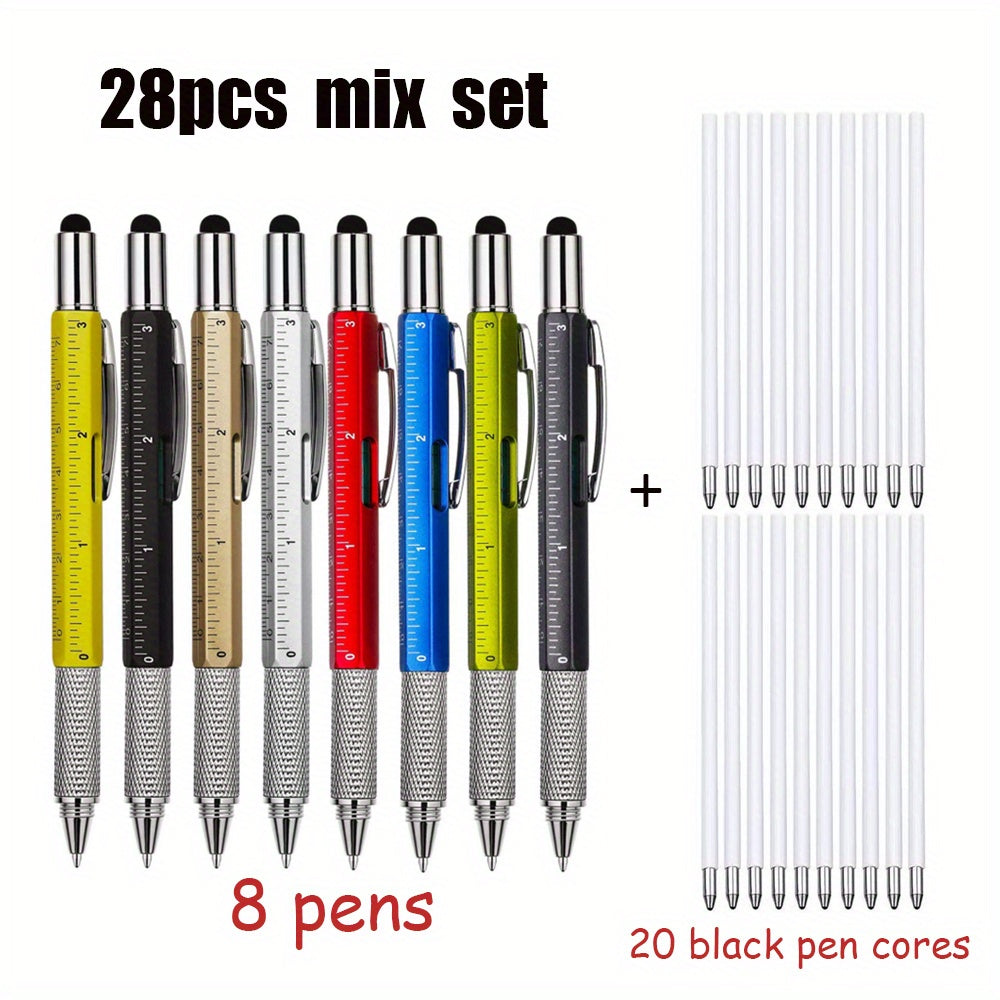 TEMU 28pcs-set Of Capacitive Pens, Multifunctional Pens With Touch Screen Calipers, Leveling Tools, And Screwdrivers, Suitable For Back To School (8