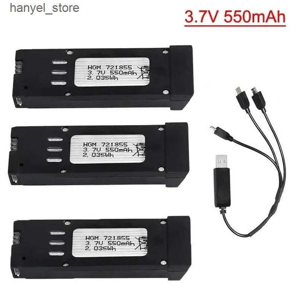 Drone Accessories 3.7V 550mAh Rechargeable Lithium Battery w- USB Charger for E58 L800 S168 JY019 Quadcopter Spare Parts UAV Drones Battery
